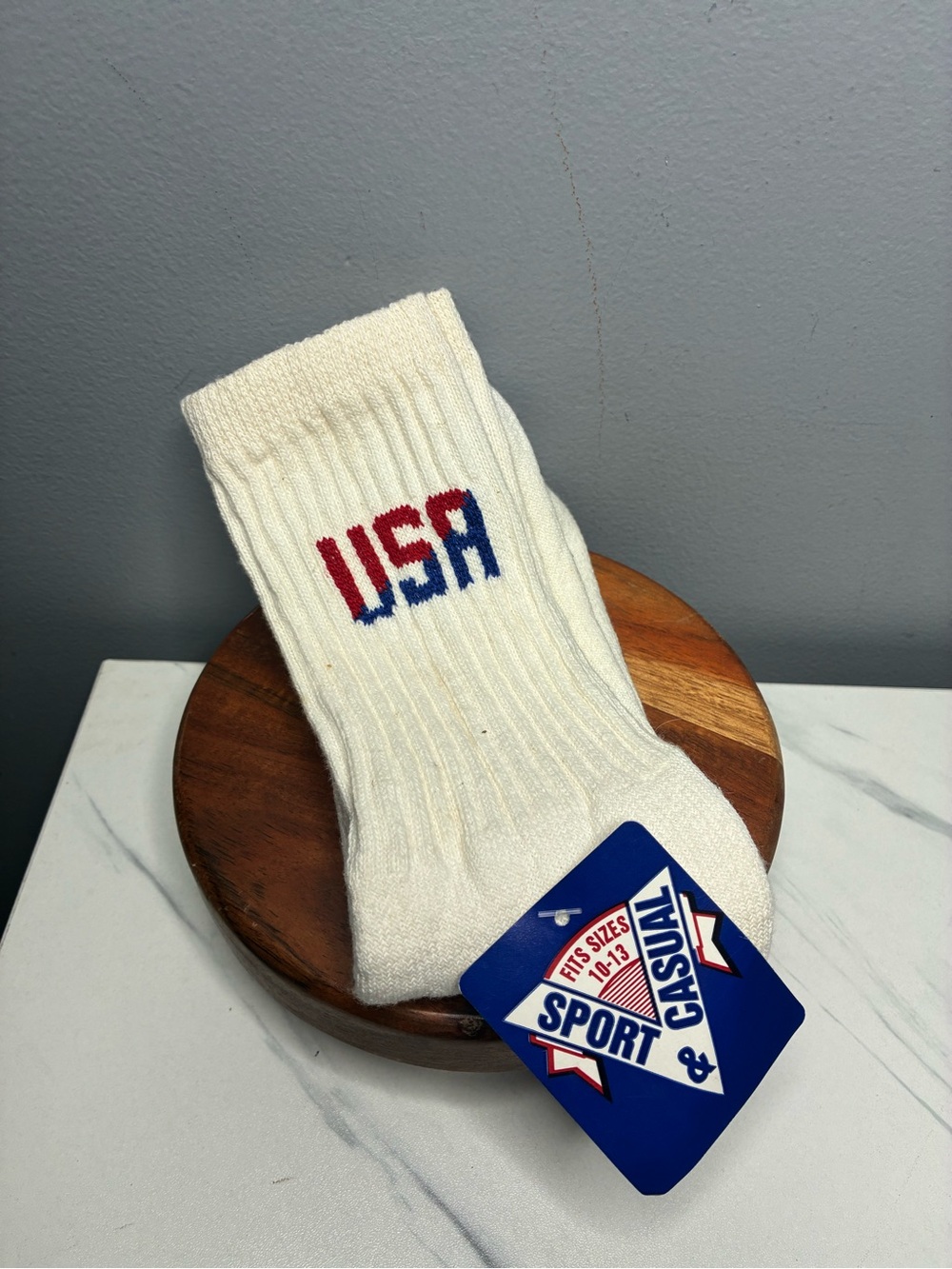 Vintage USA Crew Socks NOS Deadstock Made in USA Sport Casual Fits 10-13